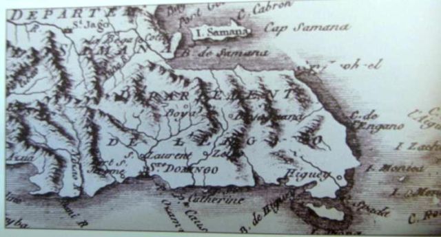 Mapa de la isla de Samaná Siglo 19
